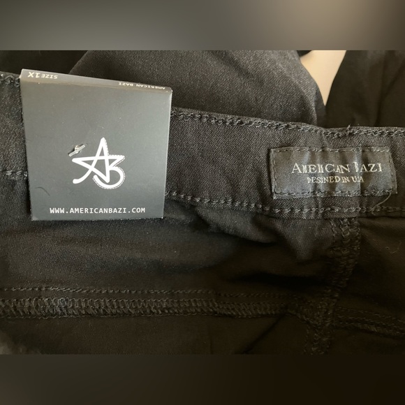 American Bazi Women’s Super Skinny High Rise Jeggings, 1X, Black, NWT, Cut Outs - Picture 3 of 10